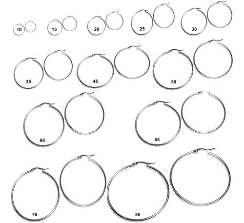 HaiXing Bijouterie 5 Pairs Surgical Steel Hoops Selection 0