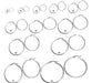 HaiXing Bijouterie 5 Pairs Surgical Steel Hoops Selection 0