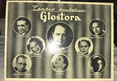 Antiguas Tarjetas Teatro Sintético Glostora 0