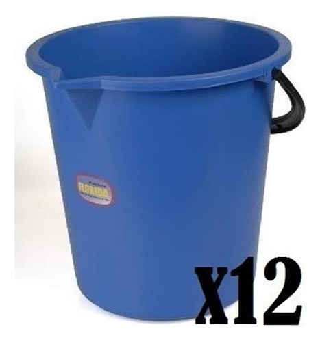 Set of 12 Plastic Water Buckets for Cleaning 10 Liters 0