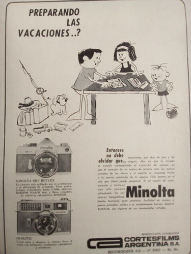 Antigua Publicidad Clipping Máquina Fotos Minolta Ene 1965 0