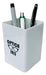 50 White Plastic Pen Holder Cubes with Full Color Logo Printed on 2 Sides 2