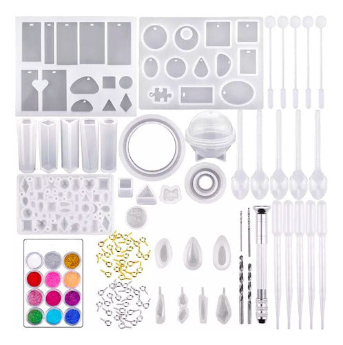 Set De Moldes De Resina, Instrumentos Y Glitter (94 Piezas) 0