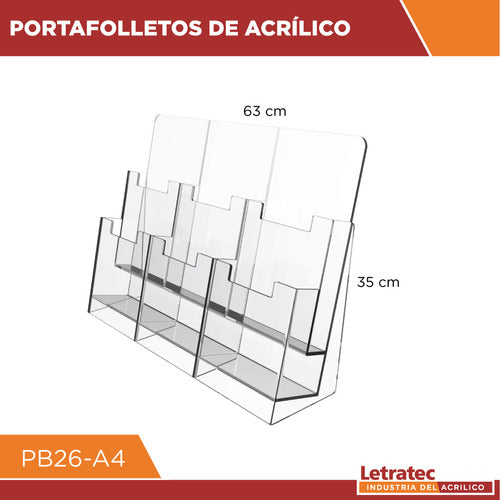 Acrylic Multiple Brochure Holder PB26-A4 1