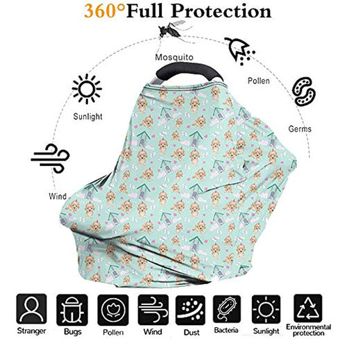 Buybai Aztec Horse Baby Car Seat Cover - Multi-Use Nursing Cover 1