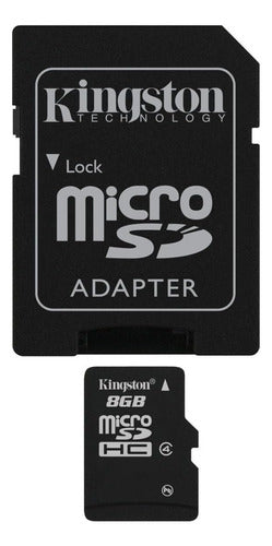 Tarjeta Memoria Flash Kingston 8 Gb Clase 4 Microsdhc Con Sd 3