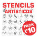 Stencil Pack for Kids Artistic Face Painting Stencils Set x10 0
