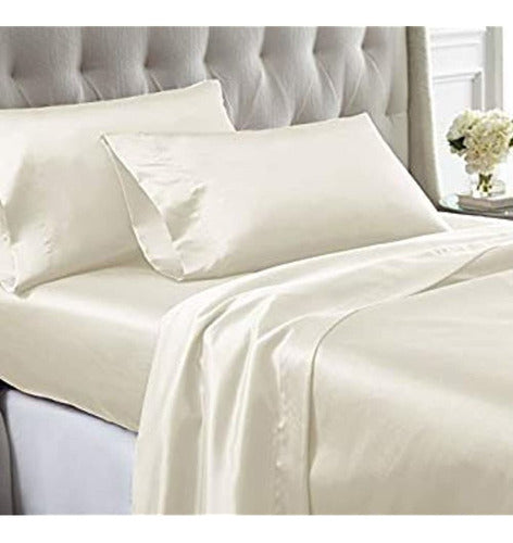 Bedify Bedding 100% Pure Silk Satin Sheet Set 1