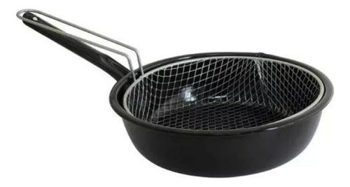 Kufo Enamel Frying Set with Fryer Basket 0