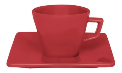 Oxford Nara Red Porcelain Teacup with Saucer 0