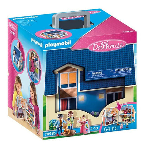 Juego Playmobil Dollhouse Casa De Muñecas Maletin 64pc Febo 0