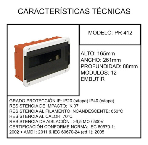 Roker Caja Para Termicas 12 Modulos De Embutir 1