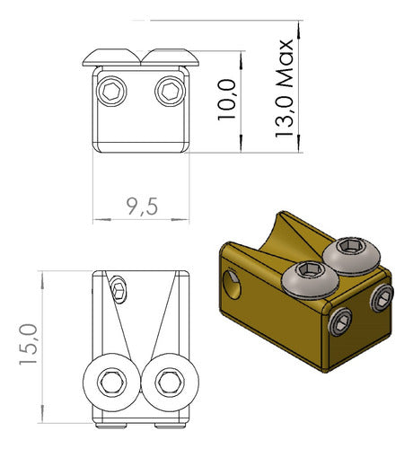 Carrinho Saddle P/ Monorail Baixo 5 Cordas Nova Guitar Parts 2