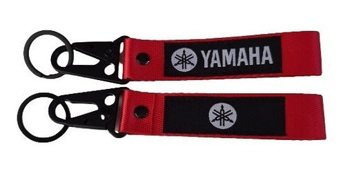 Yamaha Red Ribbon Keychain with Carabiner Hook 0