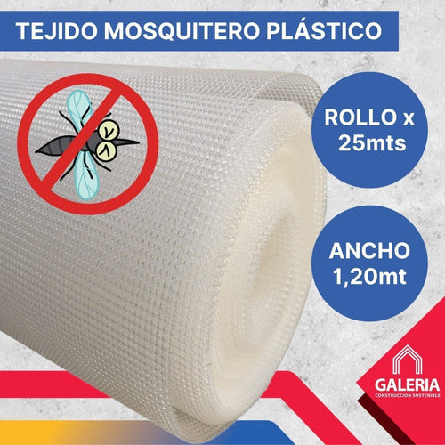 Solyón Mosquitero Red Plástica Traslúcido Ventana Reja 1,20m X 25m 1