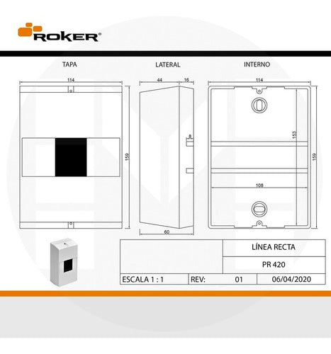 Caja Para Termica Aplicar Plastica S/puerta 6 Modulos Roker 2