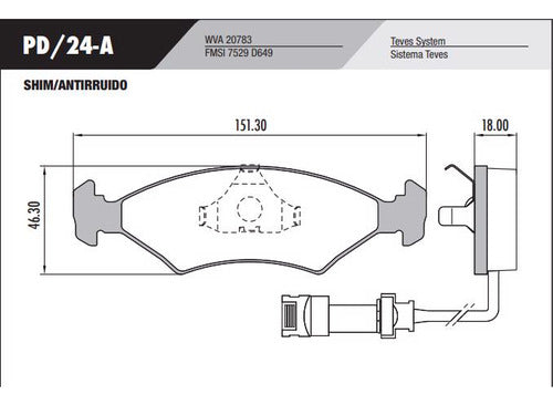 Frasle Lonaflex Brake Pad PD/24-A for Ford 1.6 0