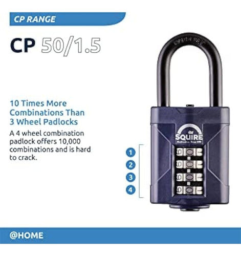 Squire Heavy Duty Padlock (CP50/1.5) - Long Shackle 1