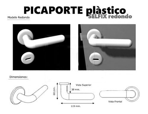 Selffix Round Plastic Door Handle Picaporte 104 - Pack of 10 Units 1