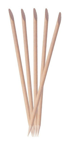 Generic 50 X Orange Wood Manicure Semi Nail Sticks 0