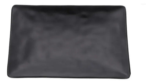 K&K Rectangular Melamine Tray Black with Relief Small 0