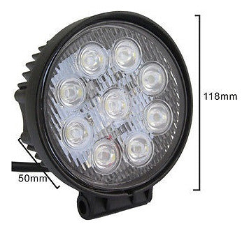 9-led 2 X 27w Redondo Punto De Luz Led Conducción Trabajando 2