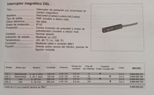 Interruptor Magnetico Tipo Dsl - 2 Hilos - Marca Micro 4