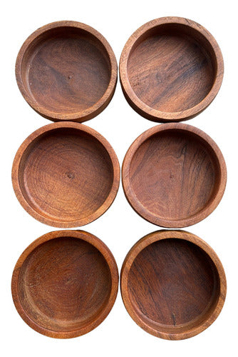 Set X6 Cazuela Plato Algarrobo Locro Humita Madera  15 X 5cm 0