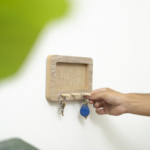 Wooden Key Holder - #01 Mini Belgium - 23 cm x 15 cm 3