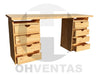 Modern Pine Wood Desk with Drawer Units 2