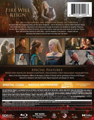 House Of The Dragon Blu-ray Season 1 1