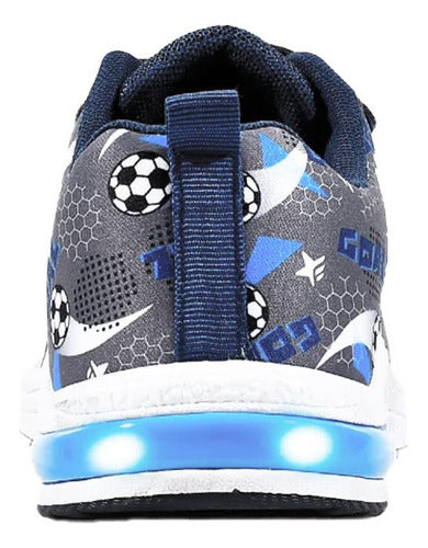 Footy Kids Sneakers - POP662 Soccer Ball Blue 2