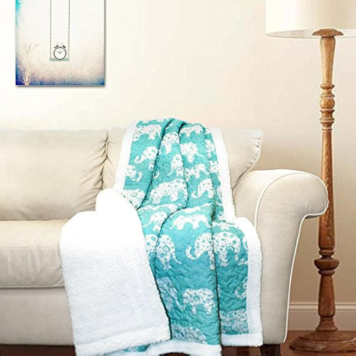 Lush Decor - Exuberant Decoration - Reversible Blanket with Elephant Design 0