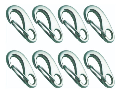 Pelikan Nautical Carabiner Stainless Steel - 70 mm x 8 Pack Premium 0