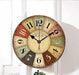 Qukueoy Retro Wooden Wall Clock Farmhouse Decor 1