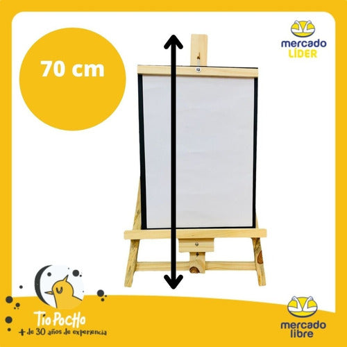 Tio Pocho Atril Madera Pizarra 3 En 1 Infantil Niños 70cm Regulable 2