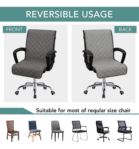 Fácil De Llevar Reversible Cubierta De Silla De Oficina Resi 3