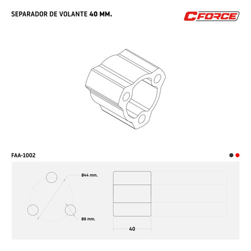 C-Force Steering Wheel Spacer 40mm for Midget Extractor 2