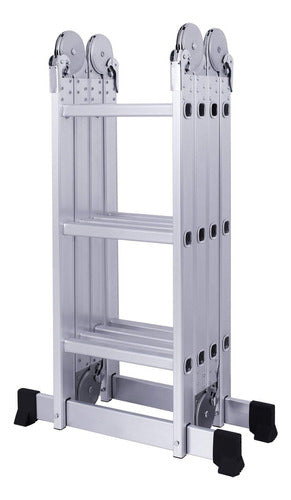 Shimura Aluminum Articulated Ladder 12 Steps 4x3 Folding 1