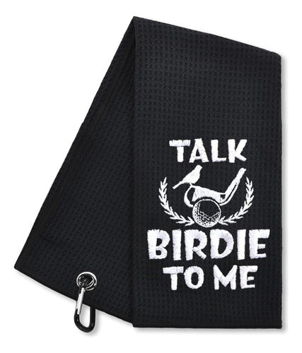 Hafhue Talk Birdie To Me Funny Golf Towel, Golf Gifts For Me 0