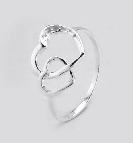 Inspira Joyas Intertwined Hearts Ring in 925 Silver 0