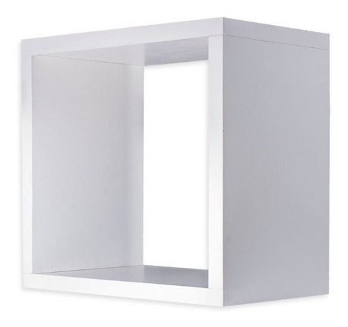 MUEBLESMAHER Cubo Flotante Melamina Blanca 18mm 35 X 35 X 30 0