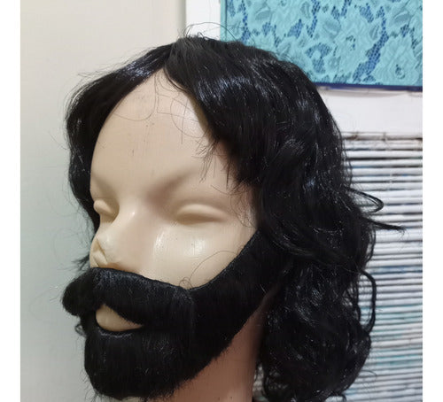 La Parti Wigs! Black Wig and Beard Set 1