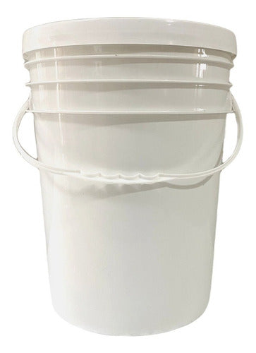 Set of 8 Plastic 20-Liter White Buckets with Airtight Lid for Food Storage 0
