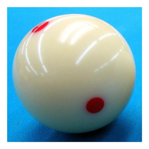 White Pool Ball with 6 Red Dots 3