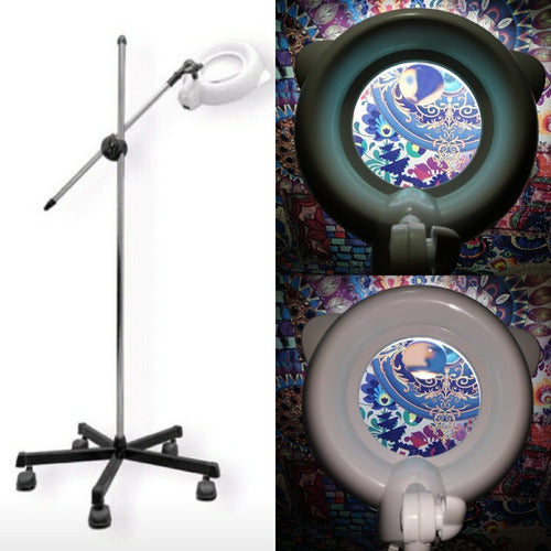 EM Bifocal Magnifying Lamp with LED Light on Rolling Base 130mm 1