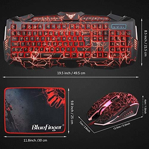 BlueFinger Crack Backlit Gaming Keyboard and Bluefinger Mouse 6