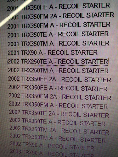 Recoil Starter Spring TRX 90 TRX 350 Honda 3