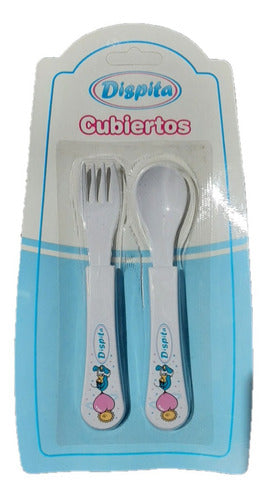 Dispita Set Of Spoon And Fork Decorated For Baby BPA Free 6