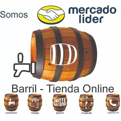 Dispensador Bebidas 10 L Vidrio Canilla Bambu Madera Barril 6